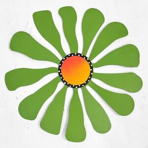 Retro Metal Daisy Flower Handmade Wall‎ Art Magnetic 14" Mid Century 60s 70s